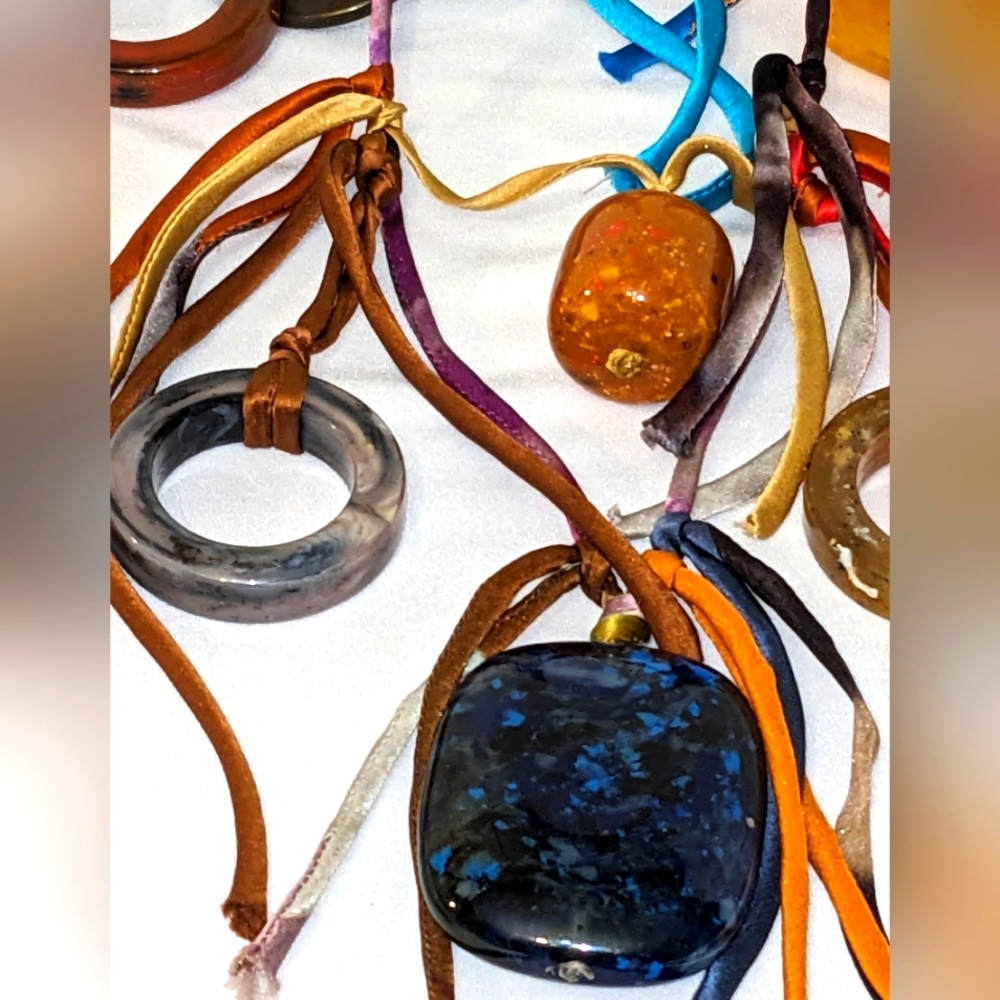 Silvia Tcherassi Rare Gemstone Couture Artisan Modern Art Necklace Avant Garde - Picture 14 of 16